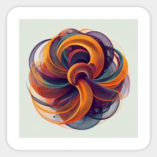 Psychedelic looking abstract illustration of geometric swirls Sticker